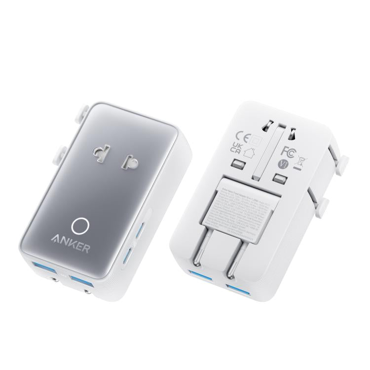 Adattatore multi-paese ANKER A9215, ricarica rapida PD da 20 W, caricabatterie portatile universale con distribuzione intelligente.