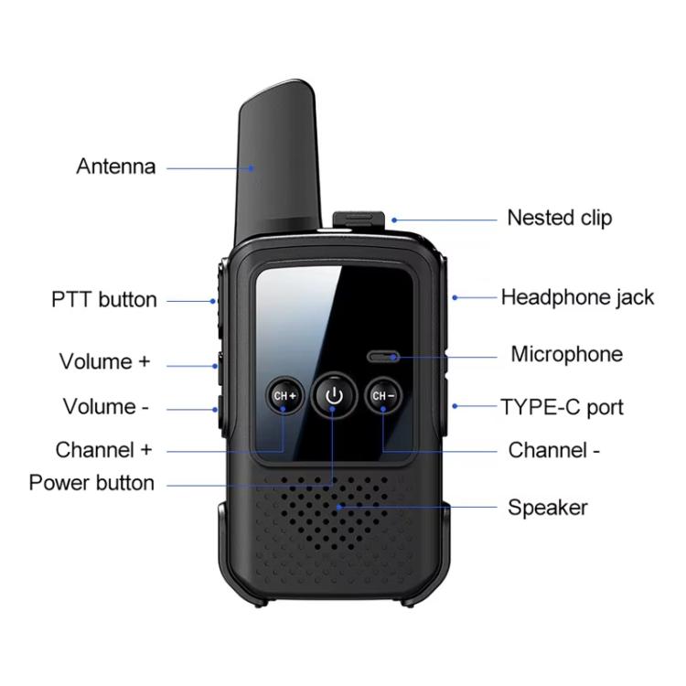 Mini walkie talkie wireless a lungo raggio 5W 16 canali