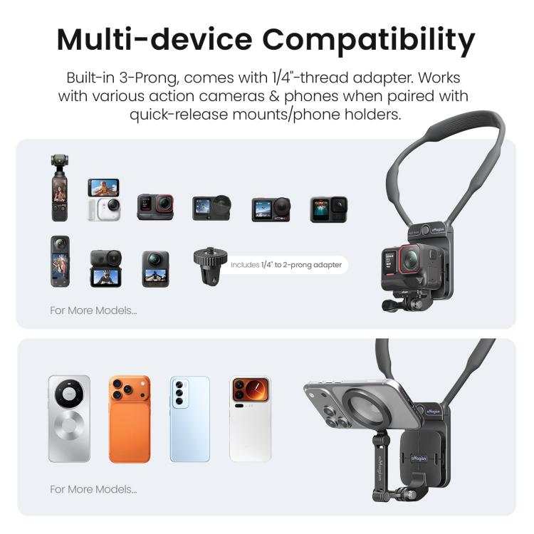 Supporto magnetico da collo per vlogging compatibile GoPro