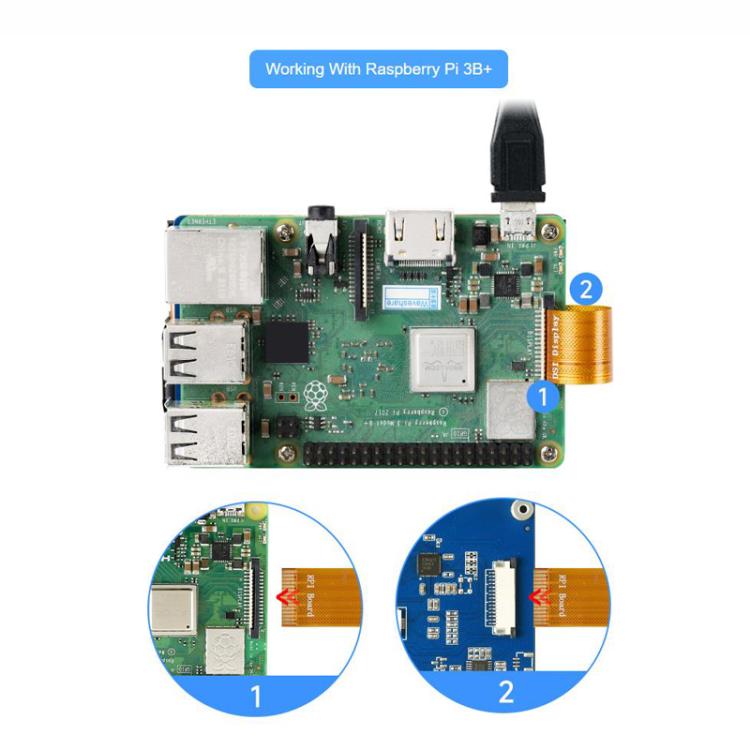 Display touch capacitivo DSI da 3,5 pollici WAVESHARE per Raspberry Pi, con supporto a 5 punti di contatto, risoluzione 480x800 pixel e pannello IPS.