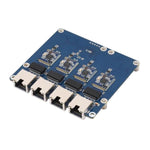 Scheda adattatore Waveshare PCIe a 4 porte ETH, compatibile con Raspberry Pi OS, senza driver, plug and play., Gigabit ETH, 2.5G ETH