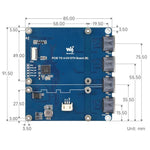 Scheda adattatore Waveshare PCIe a 4 porte ETH, compatibile con Raspberry Pi OS, senza driver, plug and play., Gigabit ETH, 2.5G ETH