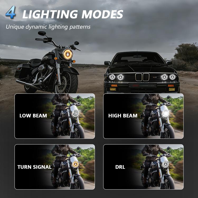Faro anteriore LED moto 5,75" effetto cielo stellato