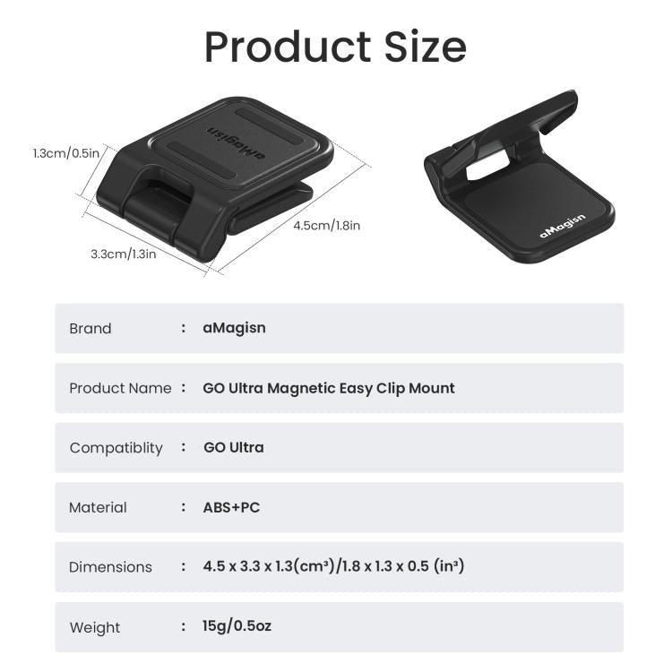 Supporto magnetico Easy Clip per Insta360 GO Ultra