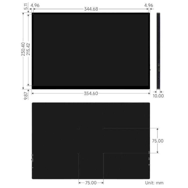 Pannello touchscreen IPS portatile WAVESHARE da 16 pollici con risoluzione 4K e custodia protettiva magnetica., 3840x2400