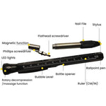 Penna multifunzione 12 in 1 con luce LED e apribottiglie