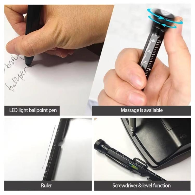 Penna multifunzione 12 in 1 con luce LED e apribottiglie