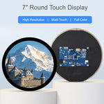 Waveshare Display touch capacitivo rotondo da 7 pollici con HDMI, LCD 1080x1080, multi-touch a 10 punti per Raspberry Pi e Arduino (fai da te), 7inch 1080x1080 LCD