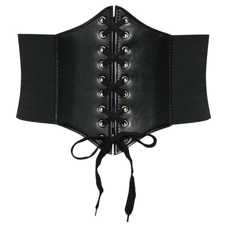 Cintura elastica in vita in ecopelle e tessuto elastico