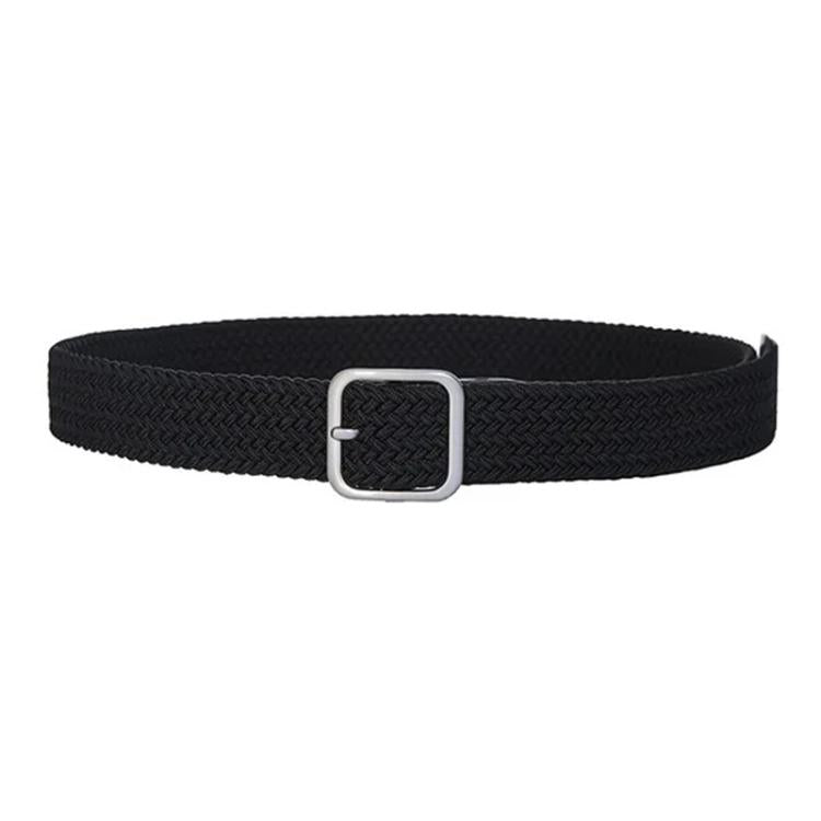 Cintura in tela intrecciata con fibbia quadrata 105cm