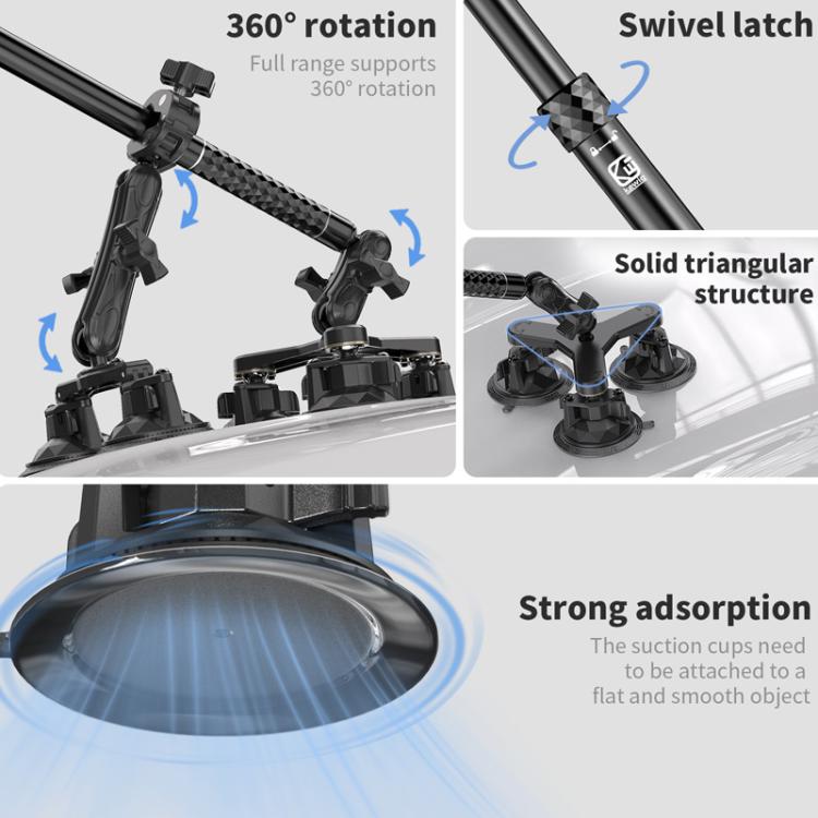 Supporto ventosa estensibile per selfie stick e fotocamera auto