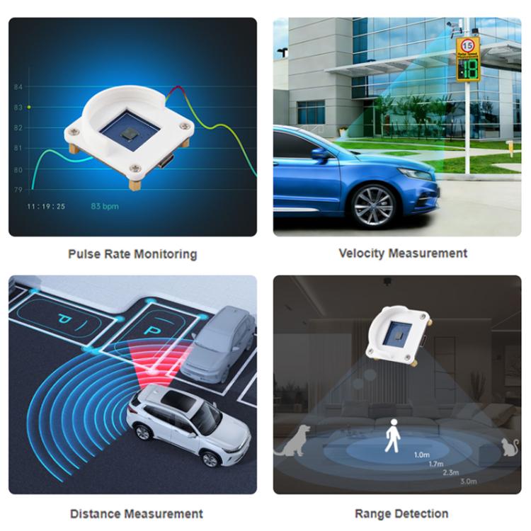 Modulo radar di rilevamento del micromovimento a onde millimetriche da 60 GHz WAVESHARE, Without Base, With Base