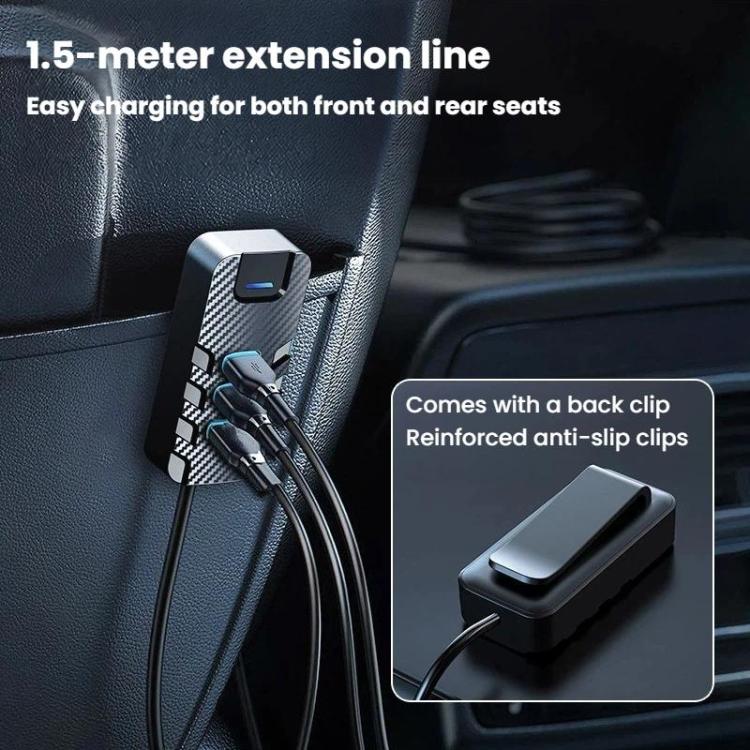 Caricabatterie da auto 6 porte 66W con cavo incluso