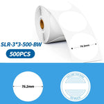 Etichette termiche Phomemo da 3 pollici, confezione da 500 pezzi, per stampanti PM241-BT/PM246S/D520-BT., White Bottom Blue Text, Pink Bottom Black Text, Mixed Dyes