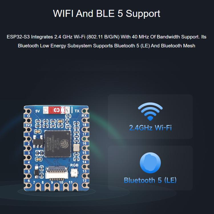 Mini scheda di sviluppo con processore dual-core e frequenza di funzionamento di 240 MHz., Waveshare ESP32-S3-Tiny, Waveshare ESP32-S3-Tiny-N8R8, Waveshare ESP32-S3-Tiny-Kit, Waveshare  ESP32-S3-Tiny-N8R8-Kit