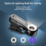 Microscopio per smartphone APEXEL TriScope 40X-120X con LED e UV