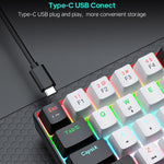 Set tastiera e mouse meccanico cablato con illuminazione RGB