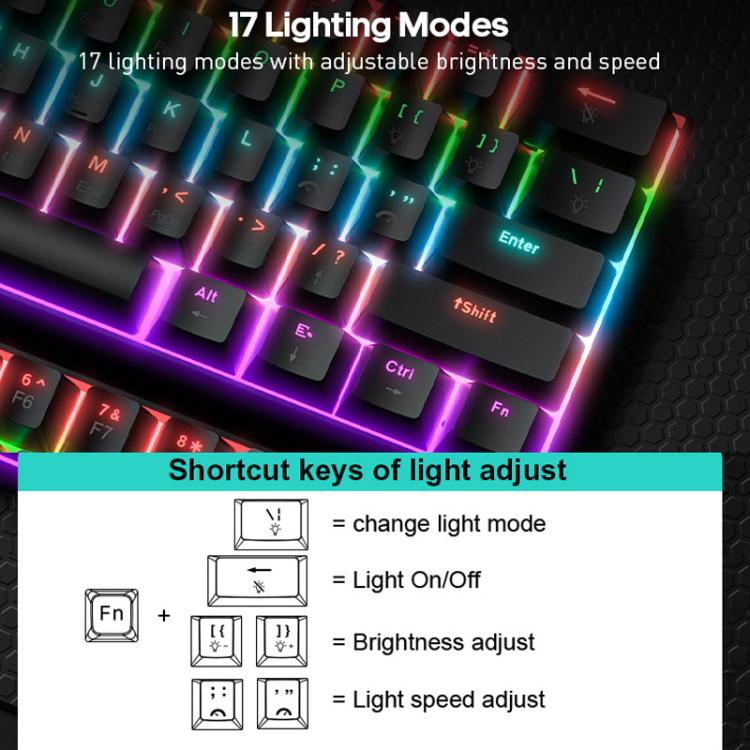 Set tastiera e mouse meccanico cablato con illuminazione RGB