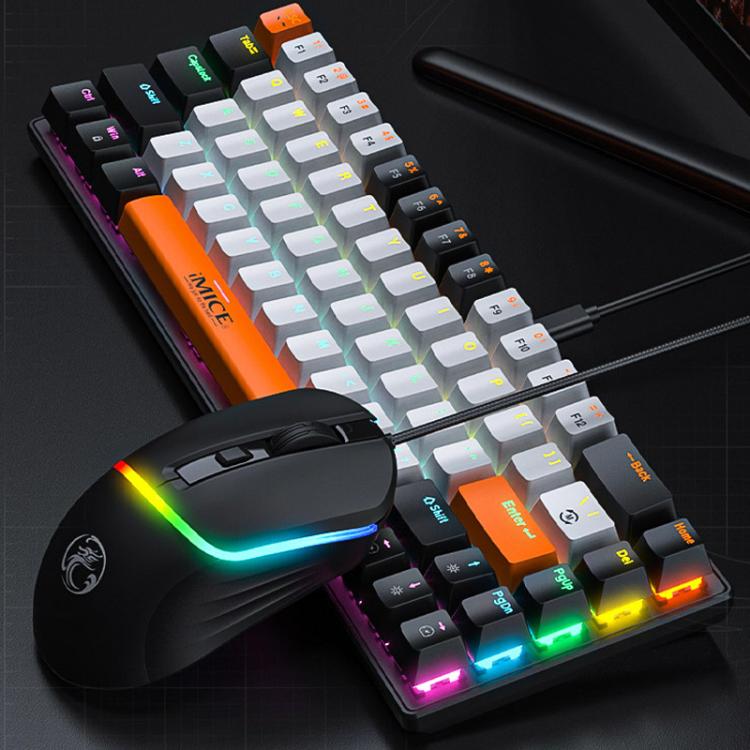 Tastiera e mouse meccanici da gioco cablati RGB