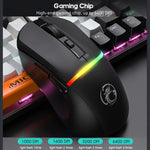 Tastiera e mouse meccanici da gioco cablati RGB
