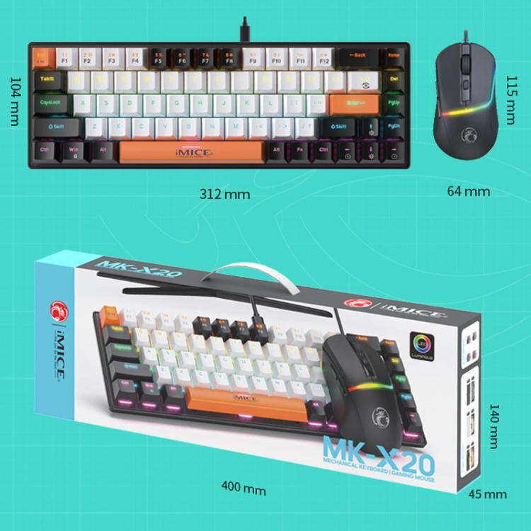 Tastiera e mouse meccanici da gioco cablati RGB