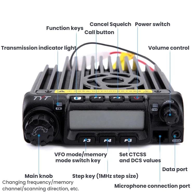 TYT TH-9000D Radio ricetrasmittente wireless ad alta potenza per esterni, portata 1-50 km.