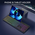 Set tastiera e mouse wireless con slot per smartphone