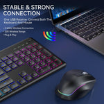 Set tastiera e mouse wireless con slot per smartphone