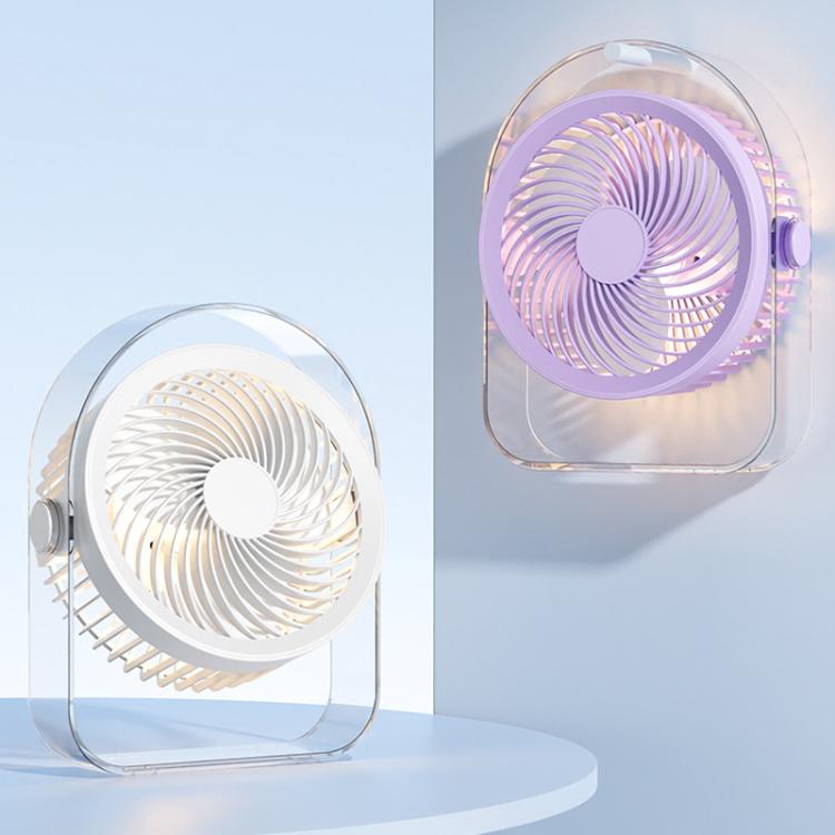 Ventilatore silenzioso da scrivania per esterni con luce notturna e luce notturna per dormitorio, White Direct Plug, Purple Direct Plug, White Rechargeable, Purple Rechargeable