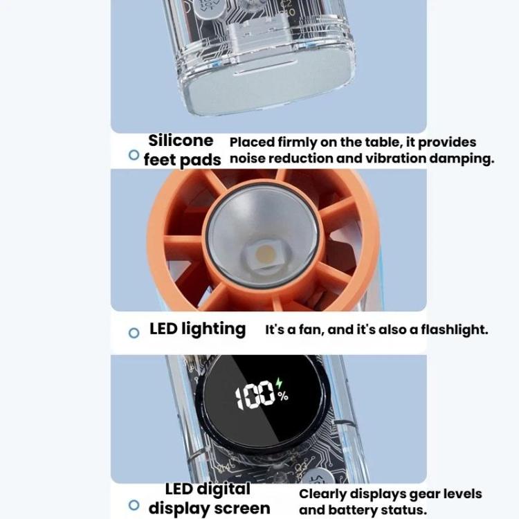 Ventilatore portatile silenzioso S8 ad alta velocità con display digitale e funzione di raffreddamento a ghiaccio.