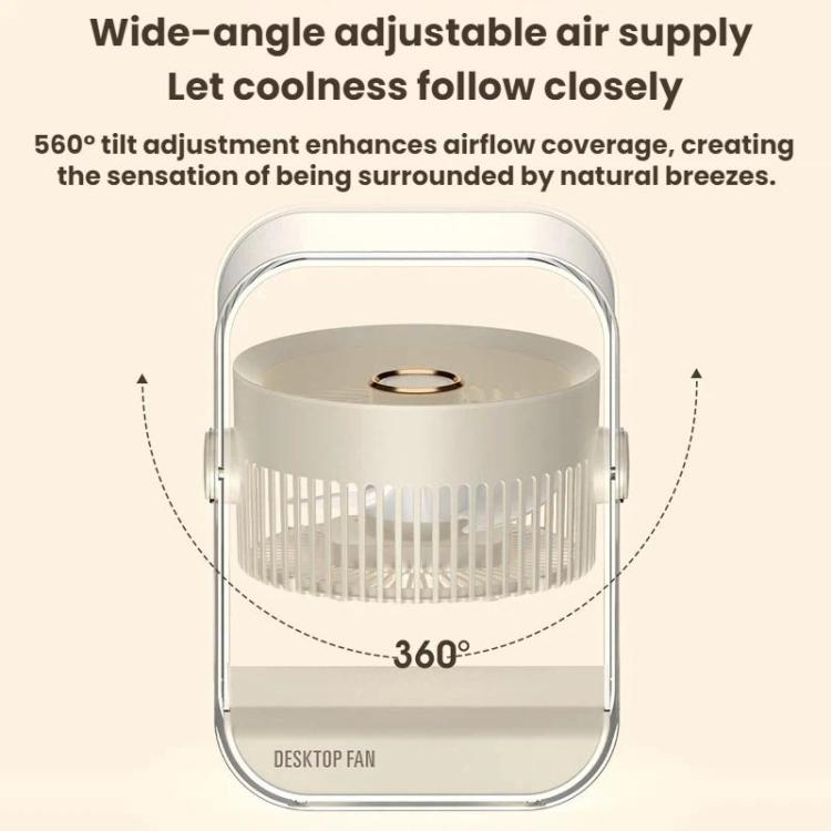 Ventilatore da tavolo ad alta potenza ricaricabile tramite USB con luce notturna