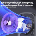 Ventilatore elettrico da tavolo/parete con funzione di ventilazione leggera.
