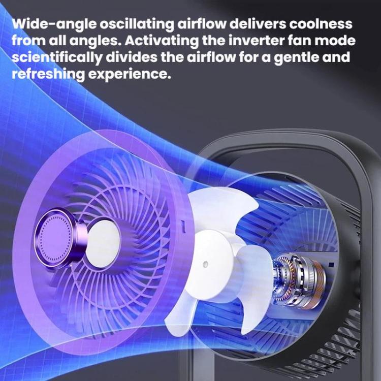 Ventilatore elettrico da tavolo/parete con funzione di ventilazione leggera.