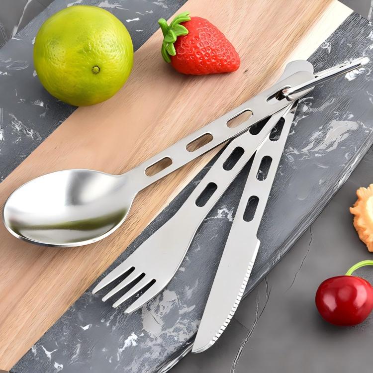 Set posate campeggio acciaio inox 3 pezzi LsCook