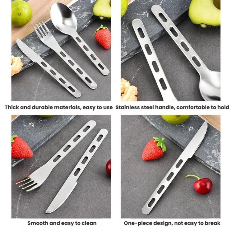 Set posate campeggio acciaio inox 3 pezzi LsCook