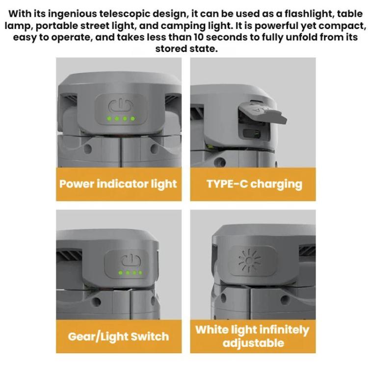 Lampada campeggio pieghevole 720° LED 20W con batteria