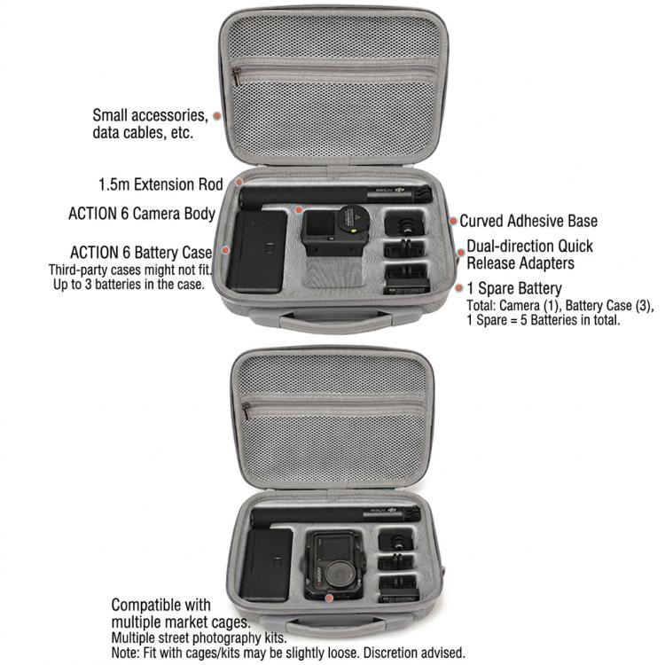 Custodia rigida BKANO per DJI Osmo Action 6 con tracolla