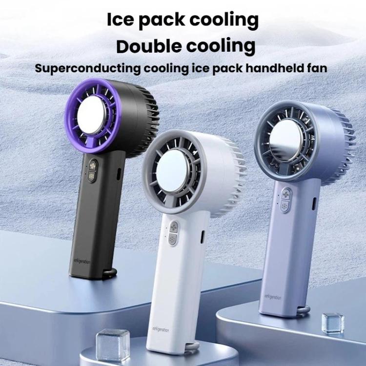 Ventilatore portatile a mano con raffreddamento a ghiaccio, ventilatore da tavolo a turbina per semiconduttori ad alta velocità