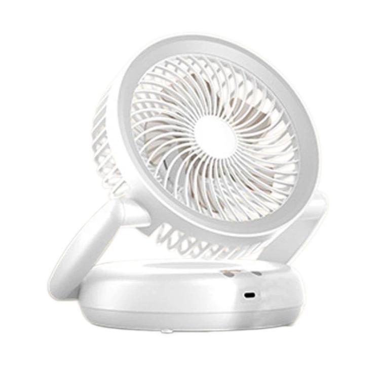 Ventilatore pieghevole con indicatore di batteria, per uso domestico, da tavolo e a parete, con luce LED.