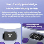 Ventilatore pieghevole con indicatore di batteria, per uso domestico, da tavolo e a parete, con luce LED.