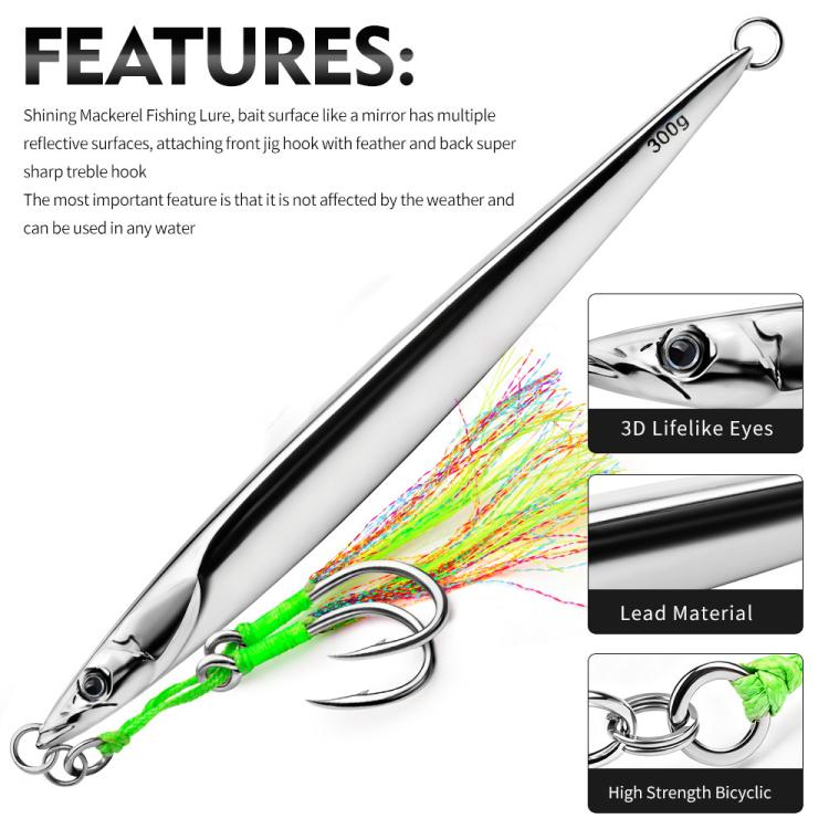 Esca artificiale verticale per jigging con doppio amo 180-300g