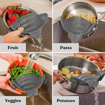 Scolapasta in silicone a bocca larga 24x12x7 cm
