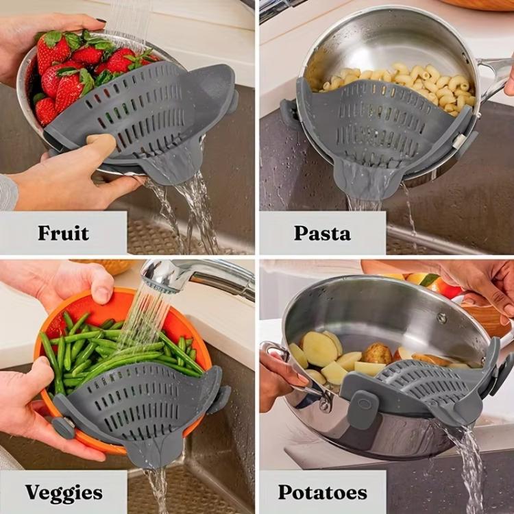 Scolapasta in silicone a bocca larga 24x12x7 cm