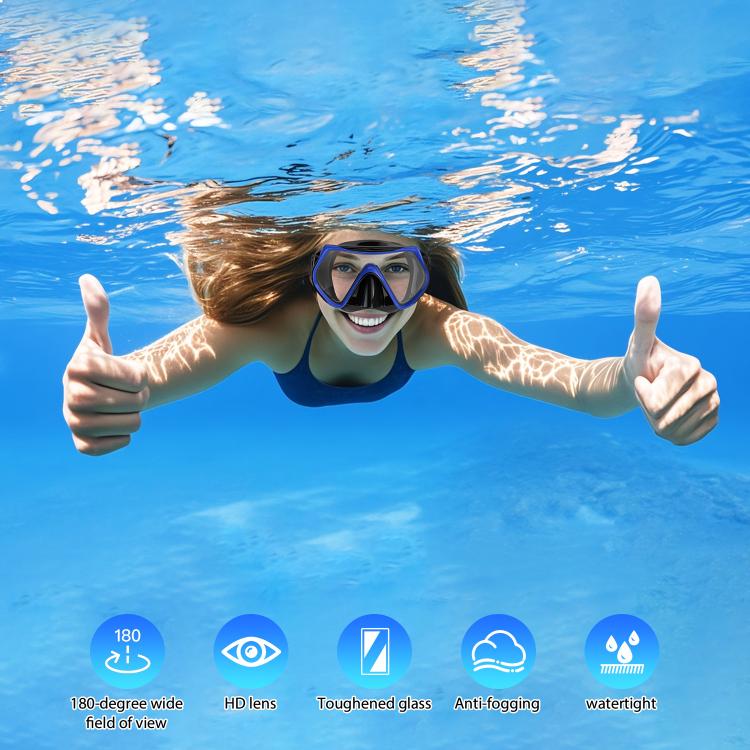 Maschera snorkeling panoramica 180° lente antiappannamento
