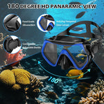 Maschera snorkeling panoramica 180° lente antiappannamento