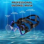 Maschera snorkeling panoramica 180° lente antiappannamento
