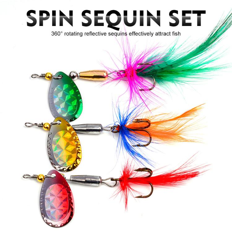 Set 12 esche spinnerbait da pesca con ami tripli