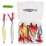 Set esche artificiali PROBEROS 9 pezzi cucchiaini pesca