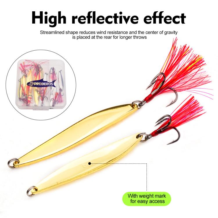 Set esche artificiali PROBEROS 9 pezzi cucchiaini pesca