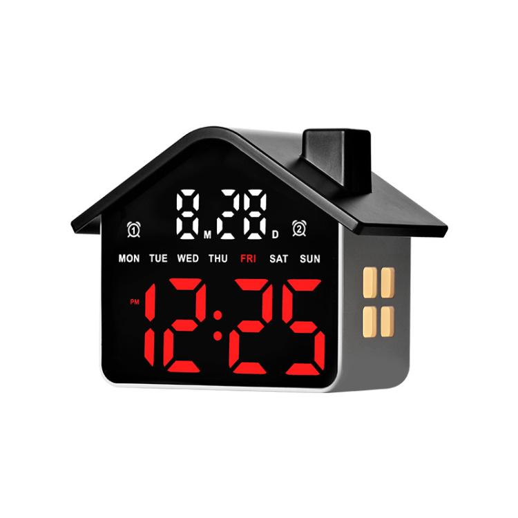 Sveglia digitale a forma di casa con luce notturna e doppia svegl